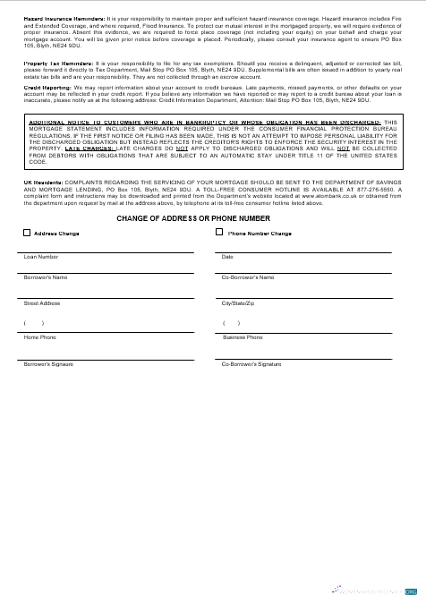 Download UK Atom Bank mortgage statement in Word and PDF formats 3 Photoshop template